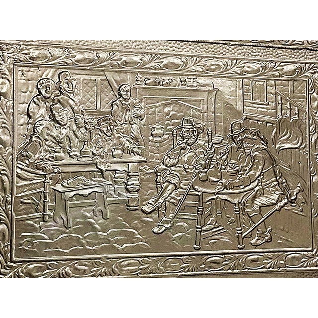 English 1950s Hammered Brass Trunk For Sale - Image 3 of 5