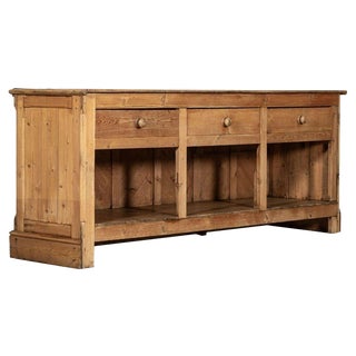 Large 19th Century English Pine Shop Counter, 1870s For Sale