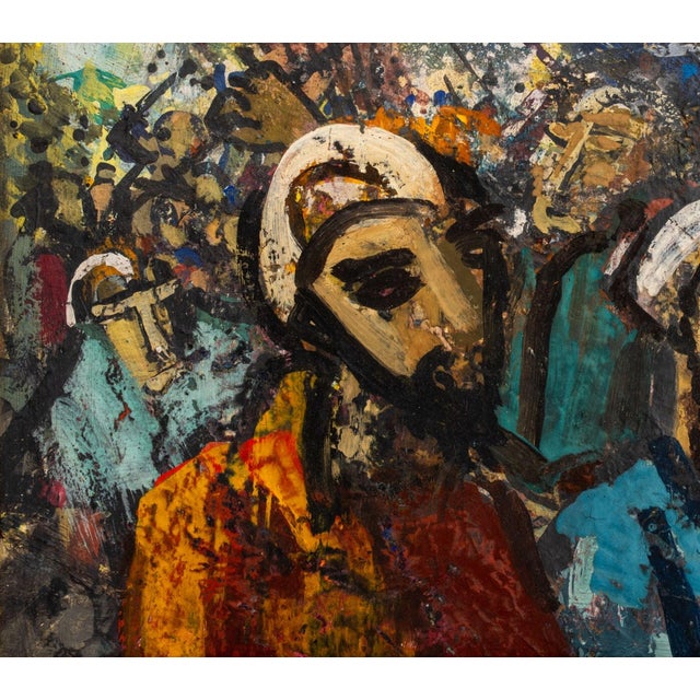 Abstract Gunnar Ditlefsen Expressionist Oil on Panel, 1965 For Sale - Image 3 of 9