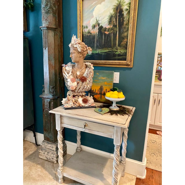 Wood 1950s Barley Twist Vintage Side Table For Sale - Image 7 of 13