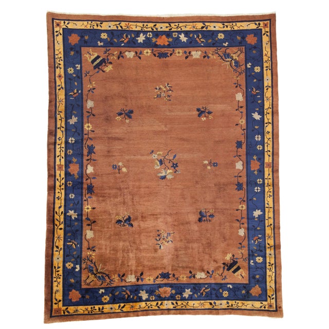 Early 20th Century Antique Chinese Pecking Rug - 8′4″ × 11′6″ For Sale