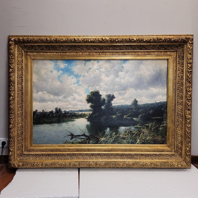 Antonio Canovas Del Castillo Y Vallejo, River Landscape, 1920s, Oil on Canvas, Framed For Sale - Image 3 of 18