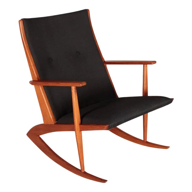 Danish Teak Rocking Chair, 1950s For Sale
