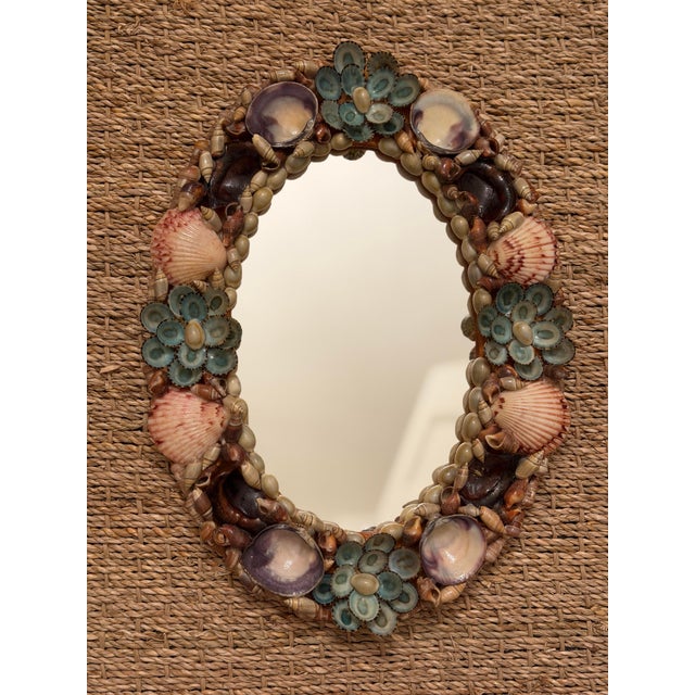 1960s Sailors Valentine Style Shell Mirror For Sale - Image 5 of 7