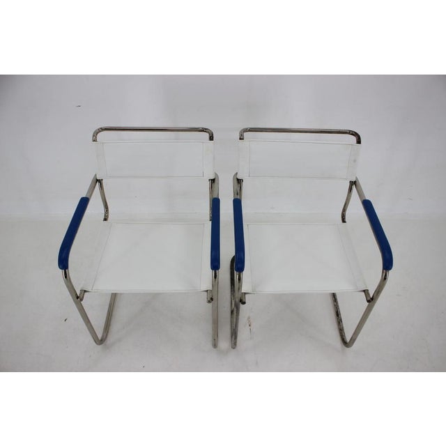 Bauhaus B10 Tubular Table and B34 Armchairs by M. Melder, 1930s, Set of 3 For Sale - Image 15 of 18