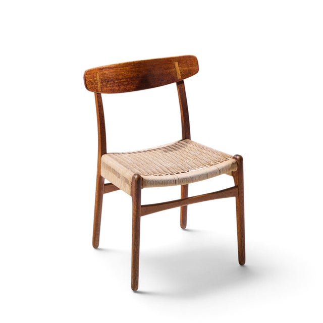 Hans Wegner for Carl Hansen & Son Ch23 Mid Century Danish Teak, Oak Dining Chairs - Set of 6 For Sale - Image 10 of 10