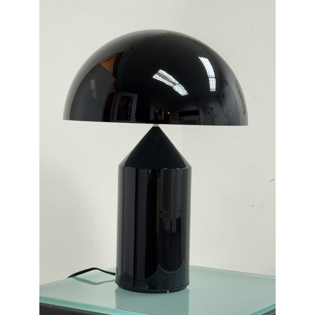 Vico Magistretti Vico Magistretti for Oluce Atollo Medium Black Metal Table Lamp For Sale - Image 4 of 12