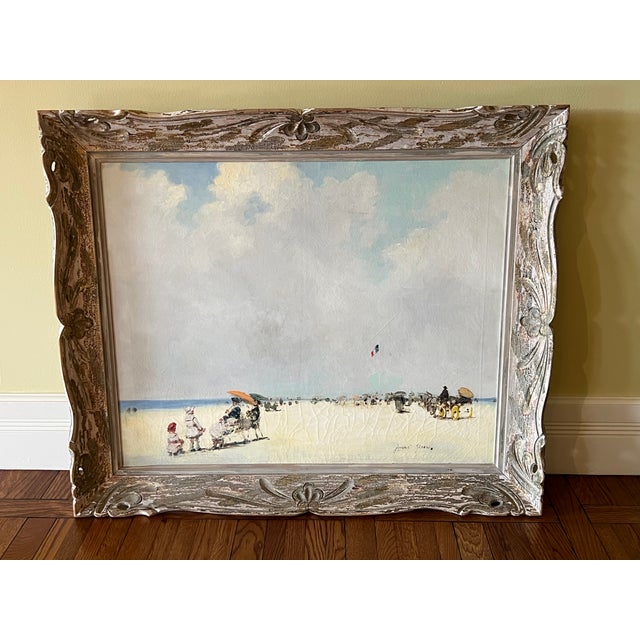 1960s Signed Francois Gisson Post-Impressionist Paris Seascape Painting For Sale - Image 13 of 13