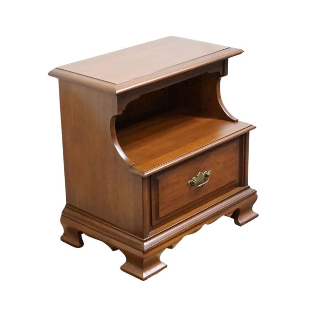 Permacraft / Sanford Solid Cherry Early American Traditional 24" Open Cabinet Nightstand 79-32 For Sale - Image 4 of 13