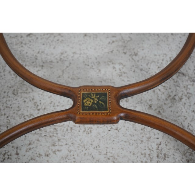 Wood Adams Satinwood Paint Decorated Demilune Console Table For Sale - Image 7 of 12