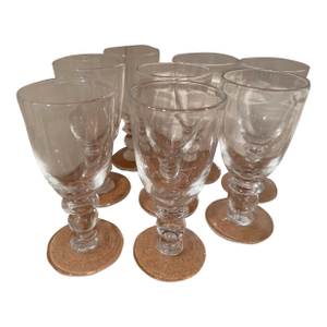 Simon Pearce Etched Hartland Wine Glasses- Set of 8