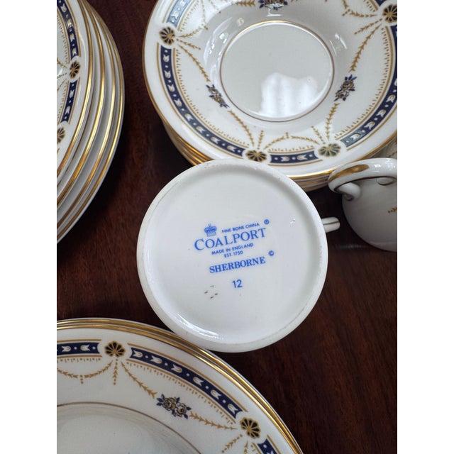 1980s 1986 Coalport Sherborne Demitasse & Dessert Tea Sets Service for 6 - 22 pcs For Sale - Image 5 of 8