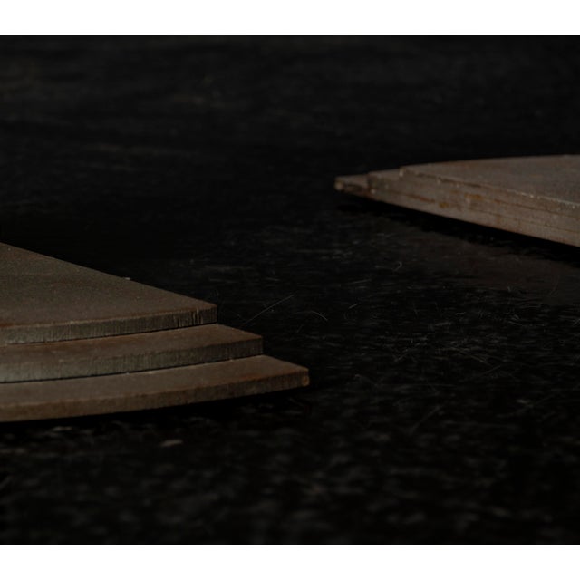 Wood Postmodern Style Steel and Oak Console Tables, 1980s, Set of 2 For Sale - Image 7 of 18