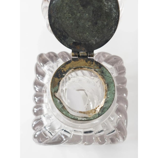 Early 20th Century American or French Baccarat Style Amethyst Pressed Glass Inkwell For Sale - Image 9 of 12