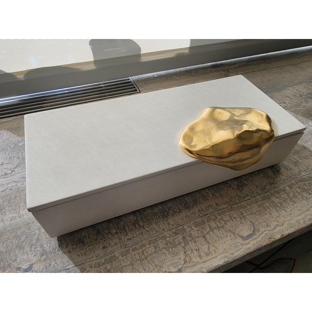 Metal Achille Salvagni 'Melt' Parchment & 24ct Gold Box For Sale - Image 7 of 15