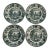 Vintage Legend British Heritage Earthenware 8" Belmont Green Toile Salad Plates-Set of 4 For Sale