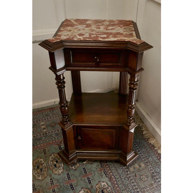 Tall French walnut side cabinet This is a very attractive piece of furniture, the cabinet has a small drawer at the top...