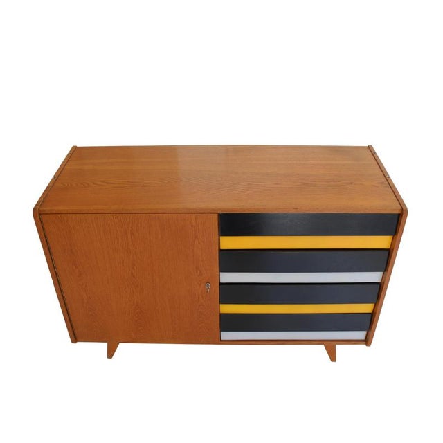 Oak Sideboard with Lacquered Drawers, Former Czechoslovakia, 1960s For Sale - Image 4 of 14