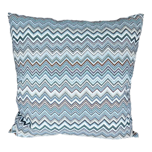 Caldeira Blue Chevron Down Feather Pillow, United Kingdom