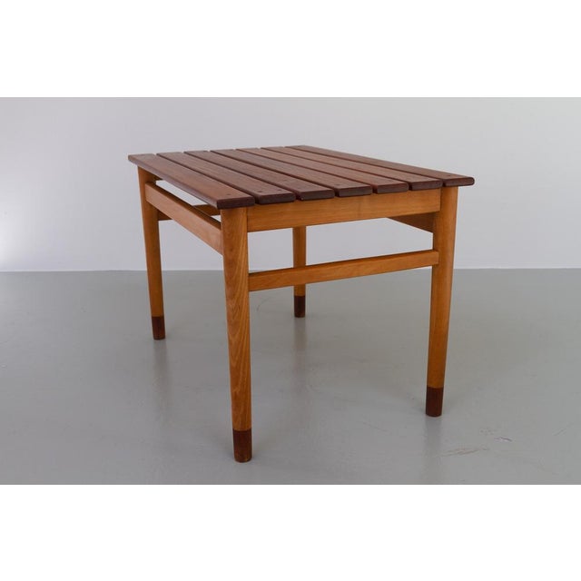 1950s Danish Modern Teak and Beech Bench, 1950s For Sale - Image 5 of 18