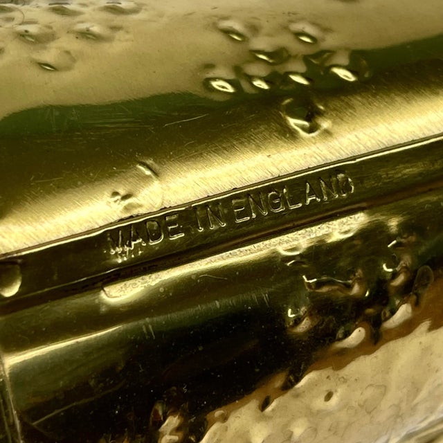 Vintage Stamped Cone Shaped Brass Wall Vase Sconce Made in England For Sale In Portland, ME - Image 6 of 7