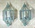 1960s Pair of Vintage Solid Brass & Beveled Glass Wall Lantern - Sconces - Verdigris For Sale - Image 5 of 17