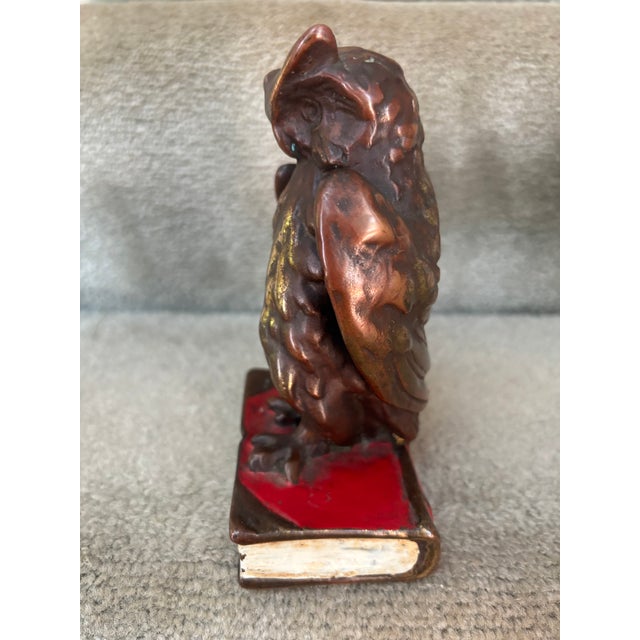 Owl Sitting on a Book Sculpture For Sale - Image 4 of 9