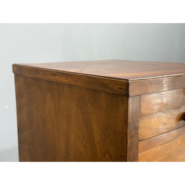 Art Deco Tambour Office Cabinet in Beech, Czechoslovakia, 1940s For Sale - Image 6 of 18