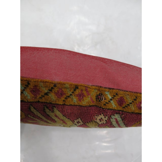 Contemporary Raspberry Turkish Rug Pillow For Sale - Image 3 of 5