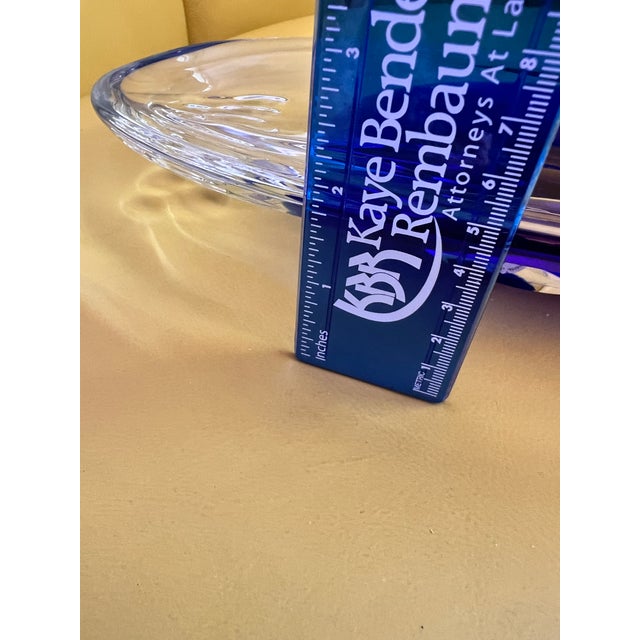 Handblown Art Glass Bowl Beranek Czech Artsy Cobalt Blue Centerpiece 9"d X 4"h For Sale In Miami - Image 6 of 12