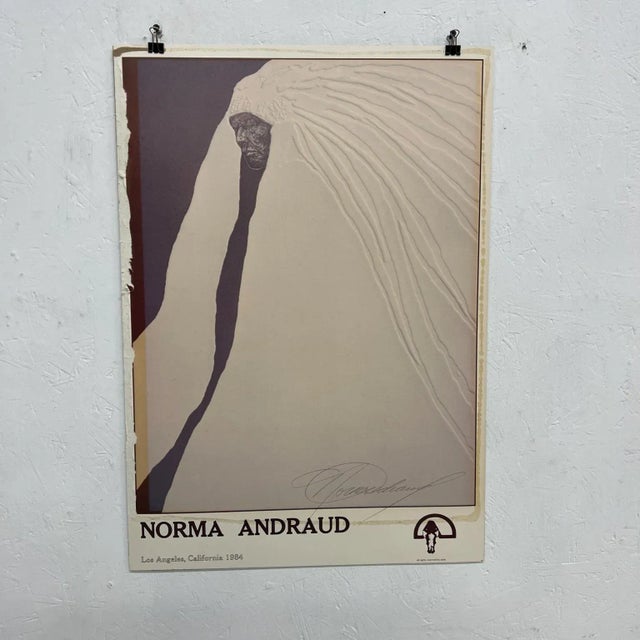 1984 Norma Andraud Modern Art Los Angeles Ca Many Feathers Embossed
