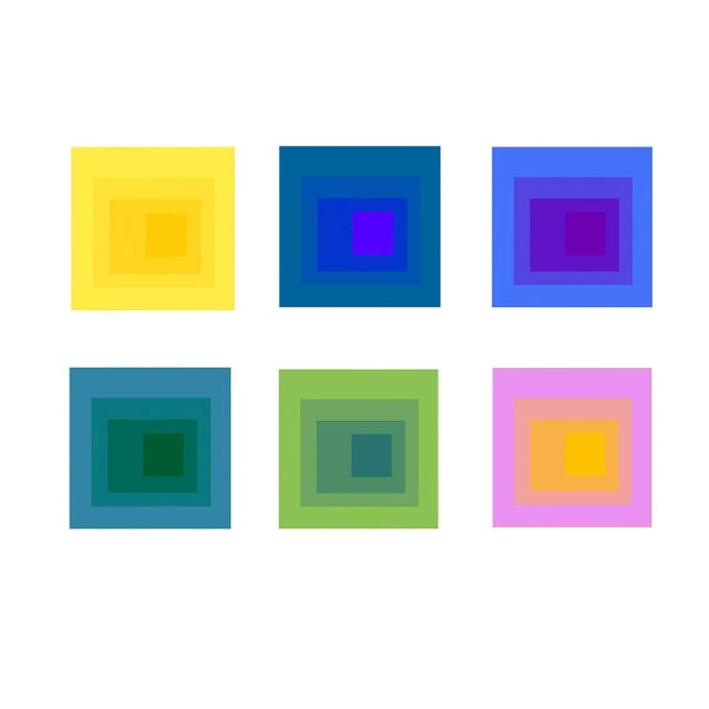 Contemporary Geometric Art in Color Set of 6 - 36" X 36" For Sale - Image 10 of 10