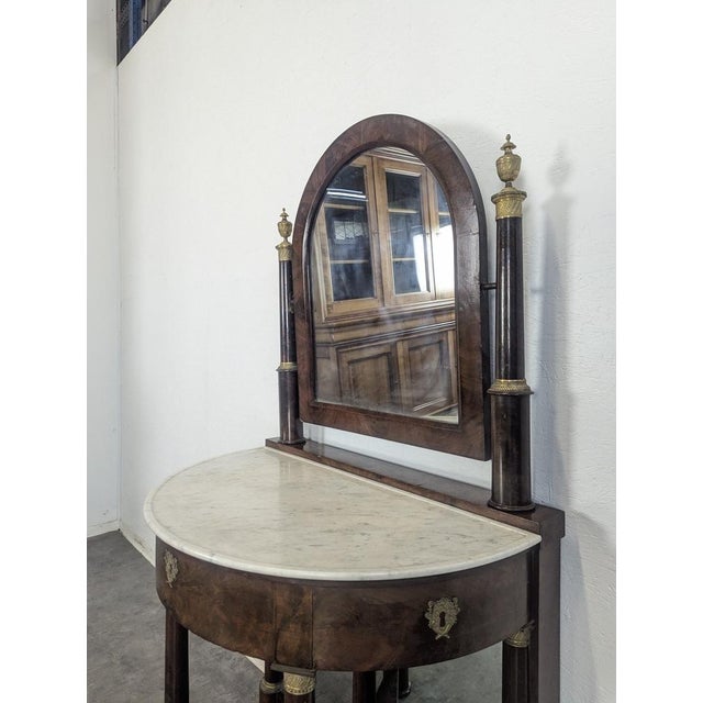 Traditional Empire Half-Glazed Dressing Table For Sale - Image 3 of 12