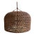 1980s Wicker Basket Weave Style Hanging Lamp With Double Lights and Chain For Sale