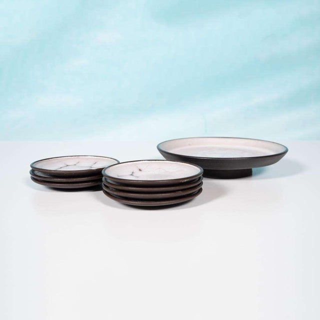 Vintage Fat Lava Ceramic Serving Plates from Mobach, Set of 8 For Sale - Image 3 of 13