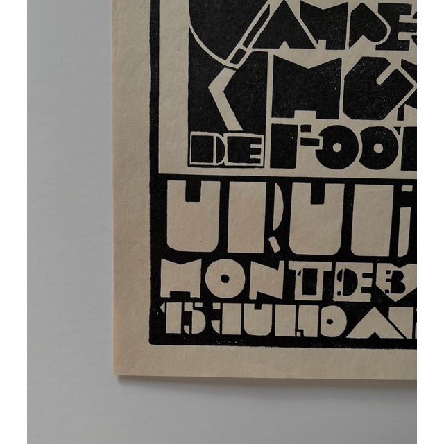 1930s FIFA World Cup Poster (Monochrome Version) by Guillaume Lombardi, 1930 For Sale - Image 5 of 9