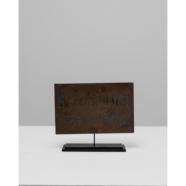 20th Century Belgian Music Professor Brass Sign on Stand For Sale - Image 9 of 18