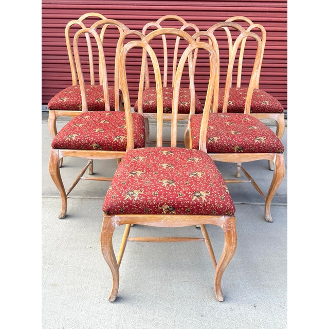 Vintage Mid 20c Gustavian Style Cerused Dining Chairs-Set of 6 For Sale - Image 11 of 12