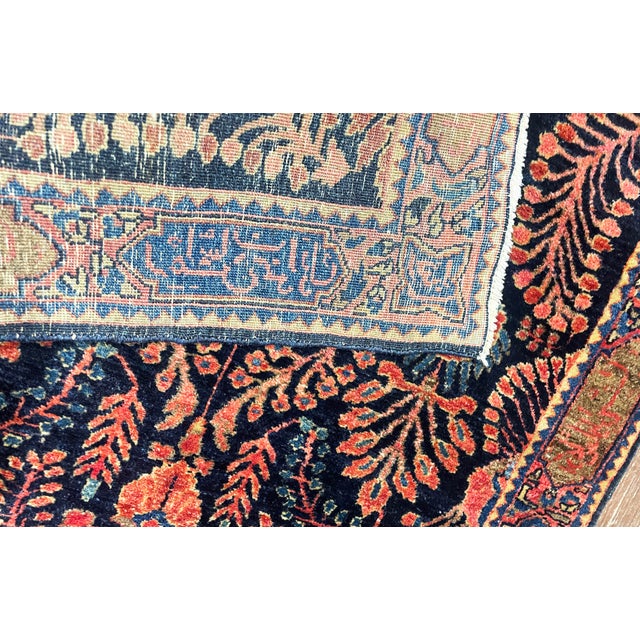 Antique Persian Mohajeran Sarouk Rug With Inscription Border, Circa 1910, 2'8" × 4'10" For Sale In Chicago - Image 6 of 9