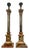 Heavy Faux Marble Iron Corinthian Style Column Table Lamps, 1960s, Set of 2 For Sale