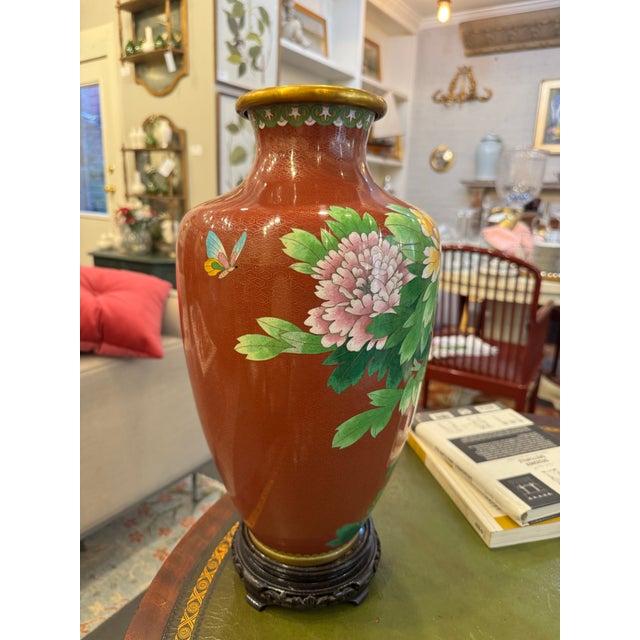 1960s Mid-Century Japanese Cloisonne Vase For Sale - Image 5 of 6