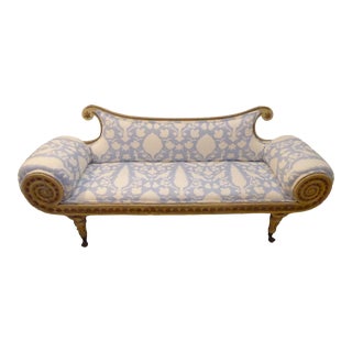 Antique Swedish Gustavian Upholstered Bench For Sale
