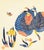 A stencil dyed print by the Japanese artist Kichiemon Okamura (1916-2002). This colorful work depicts an array of various...