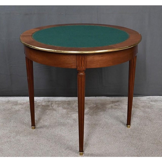 Early 20th Century Louis XVI Mahogany Half-Moon Games Table For Sale - Image 13 of 18
