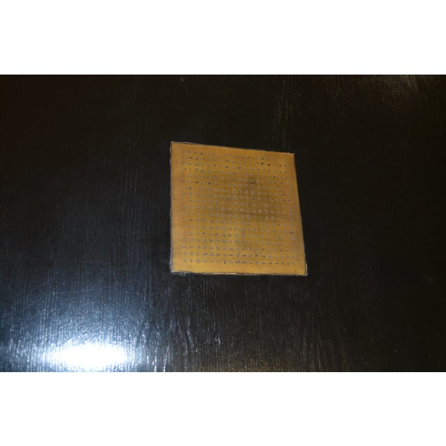 1970s 1970s Asian Style Black Wooden Mandarin Rectangle Dining Set Table W/ 2 Horseshoe & 6 Parsons Chairs - Set of 9 For Sale - Image 5 of 12