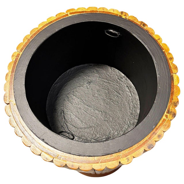 1950s Restored Paul Frankl Style Stacked Rattan Planter Stand W/ Cubby For Sale In Los Angeles - Image 6 of 7