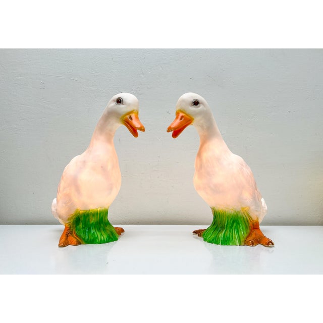 Two lamps Heico Germany "Duck" from the 1970s. Very nice and decorative on patio, garden- or children's room. Both in good...