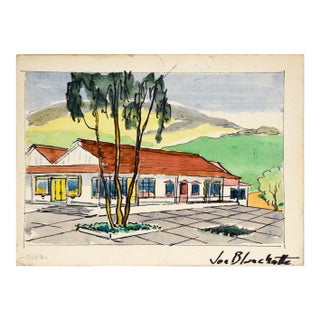 Trout Gulch Road Design Proposal, Aptos Ca - Watercolor on Heavy Cardstock by Jon Blanchette For Sale