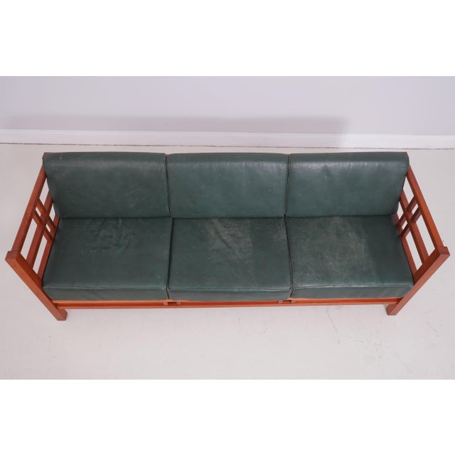Traditional Thomas Moser Winward Cherry Leather Sofa For Sale - Image 3 of 18