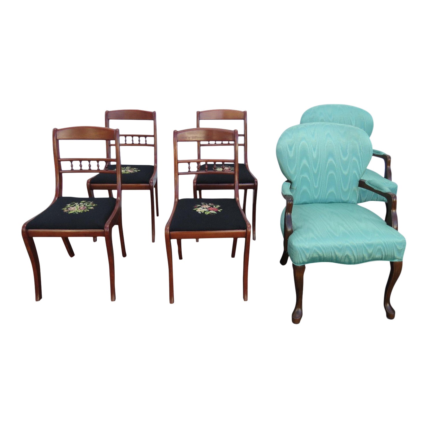 Cherry Set Of 6 Dining Room Chairs By Tell City Chair Company
